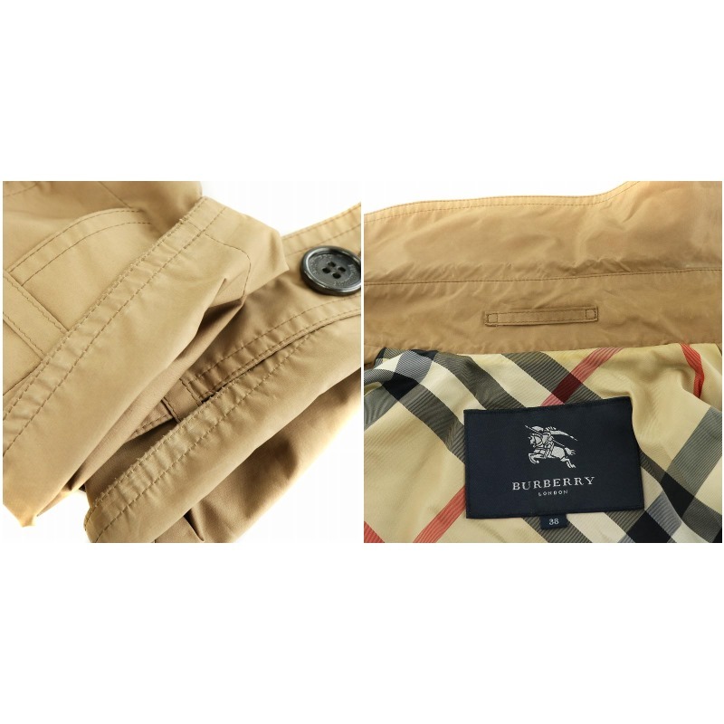 バーバリー ロンドン BURBERRY LONDON トレンチコート ミドル丈 38 M 茶 ブラウン /AN26 レディース_画像9