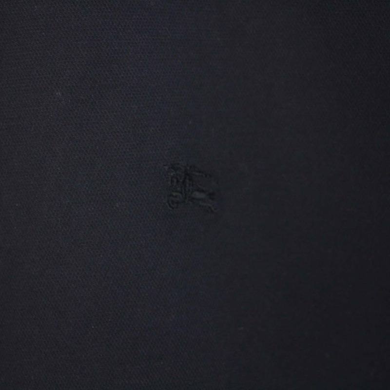バーバリーブラックレーベル BURBERRY BLACK LABEL カジュアルシャツ ストレッチ 長袖 ロゴ刺繍 ワンポイント 2 M 紺 ネイビー_画像7