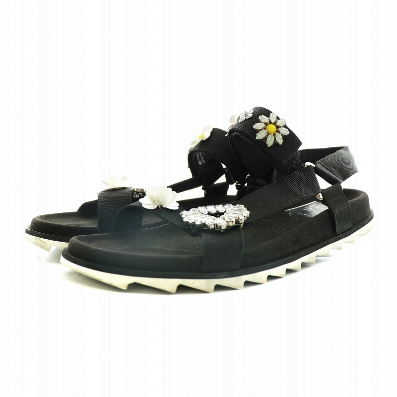 roje vi vi eROGER VIVIERtore key TREKKY sandals strap biju-39 26.0cm black black /AN35 lady's 