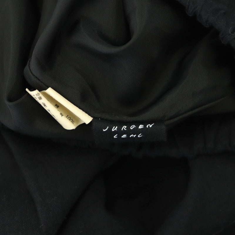 ヨーガンレール JURGEN LEHL 刺繍 ロングスカート フレア M 黒 ブラック ゴールド色 /CX ■OS レディース_画像3