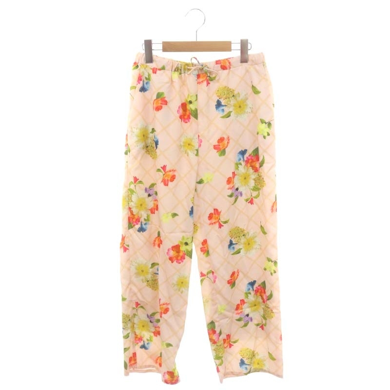 unused goods Chesty Chesty setup room wear pyjamas flower check pants shirt long sleeve F pink /HK #OS lady's 