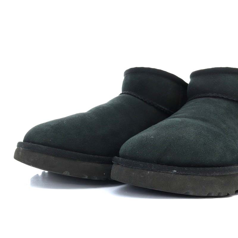 アグ オーストラリア UGG australia Classic Ultra Mini ムートンブーツ ショート フラット スエード US6 23cm 黒 ブラック 1116109_画像8