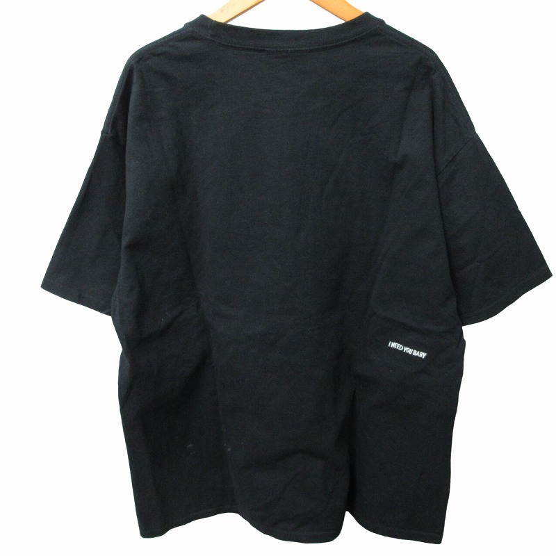 PIGMENT ピグメント I NEED YOU BABY Tシャツ カットソー 刺繍 半袖 黒 ブラック 約L-XLサイズ 0513 メンズ_画像2