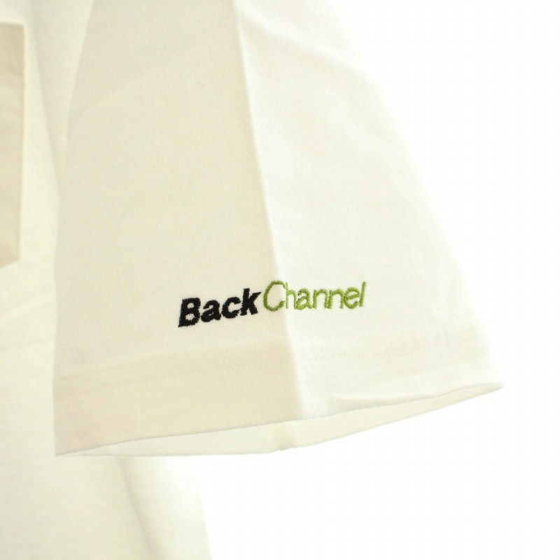 未使用品 バックチャンネル BACK CHANNEL ONE POINT POCKET T Tシャツ カットソー クルーネック 半袖 ロゴ刺繍 タグ付き M 白 メンズ_画像8