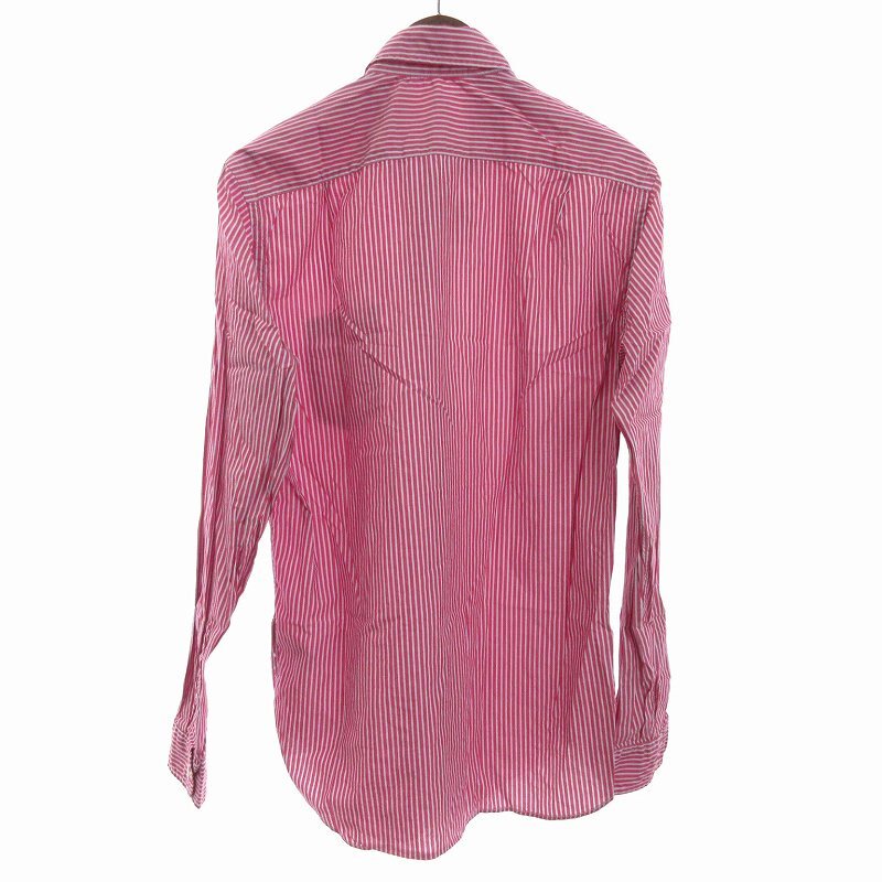 未使用品 ジェイクルー J.CREW タグ付き シャツ 長袖 ストライプ レギュラーカラー コットン ピンク S ■SM1 メンズ_画像2