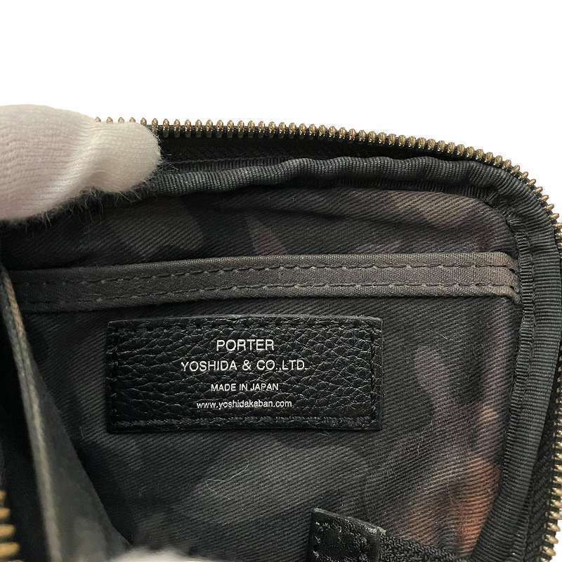 ポーター PORTER DELIGHT レザーコインケース ウォレット L字ジップ 145-03292 黒 ブラック メンズ_画像7