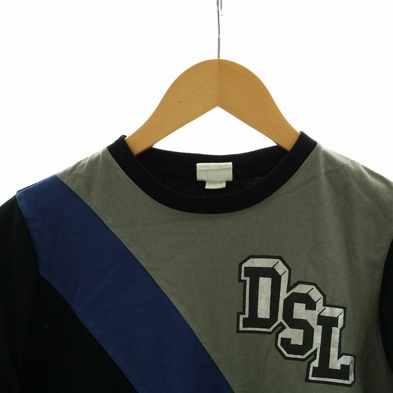 ディーゼル DIESEL Tシャツ カットソー プリント ロゴ 10 140-150cm 黒 ブラック 青 ブルー ■GY99 /MQ キッズ_画像3