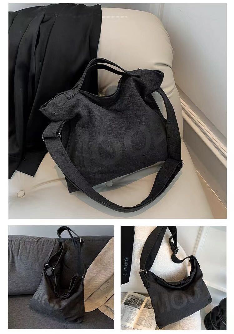 [ canvas bag ] tote bag messenger bag shoulder bag going to school bag high capacity man and woman use fastener attaching color khaki 