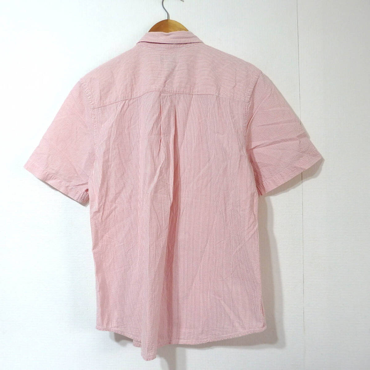 【送料無料】エルエルビーン半袖シアサッカーシャツ/Lサイズ 赤白ストライプ柄 L.L.BEANの画像5