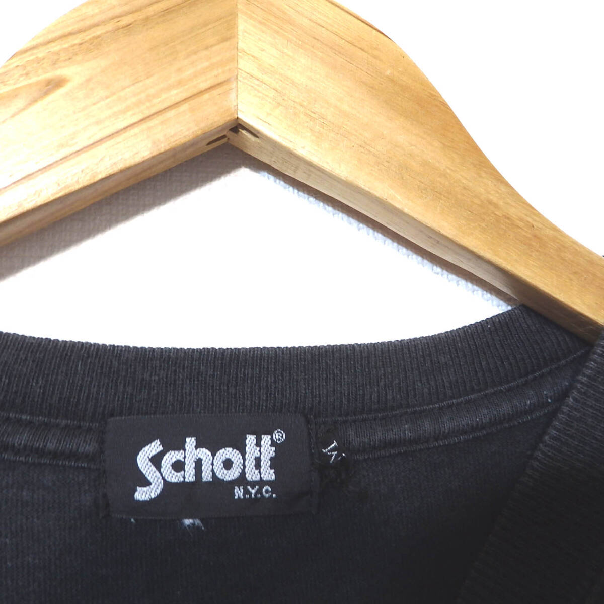 【送料無料】SCHOTTTシャツ/ショット　色褪せ　ほつれあり　日本製　Mサイズ　小さめ　Schott N.Y.C