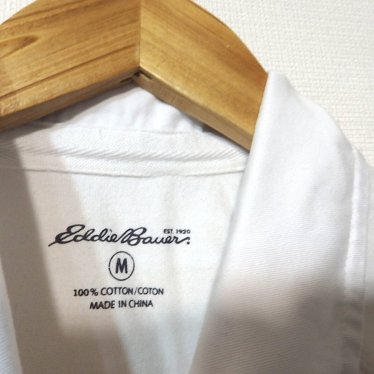 【送料無料】エディーバウアーラガーシャツ/白　ボーダー　Mサイズ　Eddie Bauer