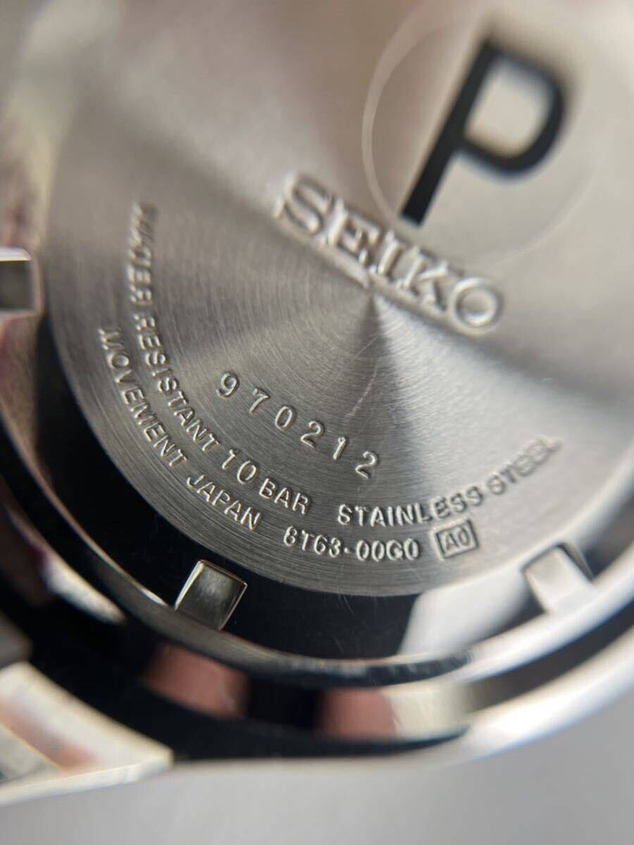 (Z)腕時計 うでとけい　稼働品　SEIKO セイコー　8T63-00D0 黒文字盤　クロノグラフ　メンズ腕時計　社外ベルト　_画像5