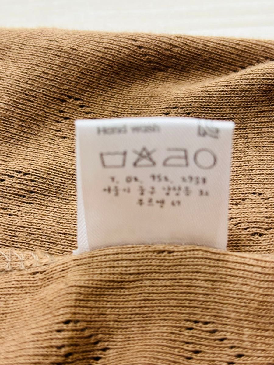韓国服 M 90〜100相当 茶色 トップス カットソー Tシャツ