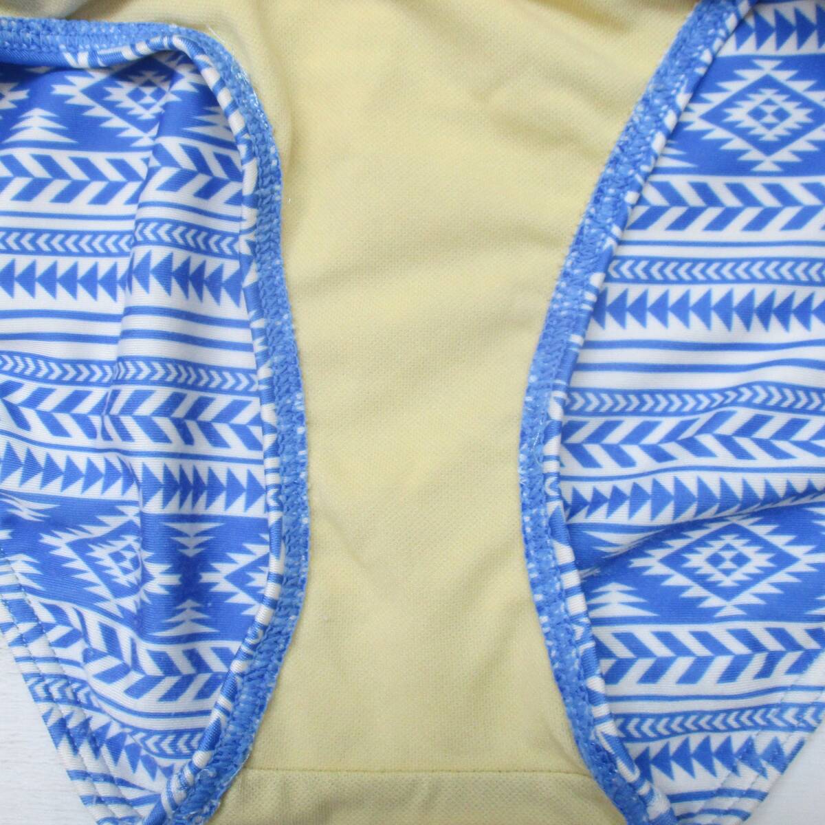 C0380* swimsuit 3 point set Ocean Pacific navy blue navy light blue lovely pattern pattern ....150 size woman tank top skirt lady's sea 