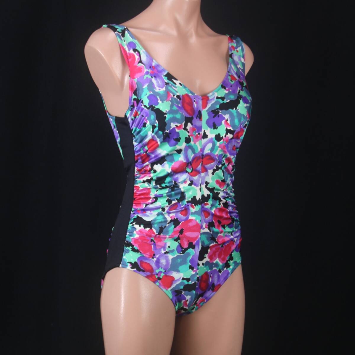 U9225*wacoal купальный костюм большой размер 15L женский One-piece цветочный принт лиловый красочный сделано в Японии плавание плавание плавание Pooh рубин chi море 