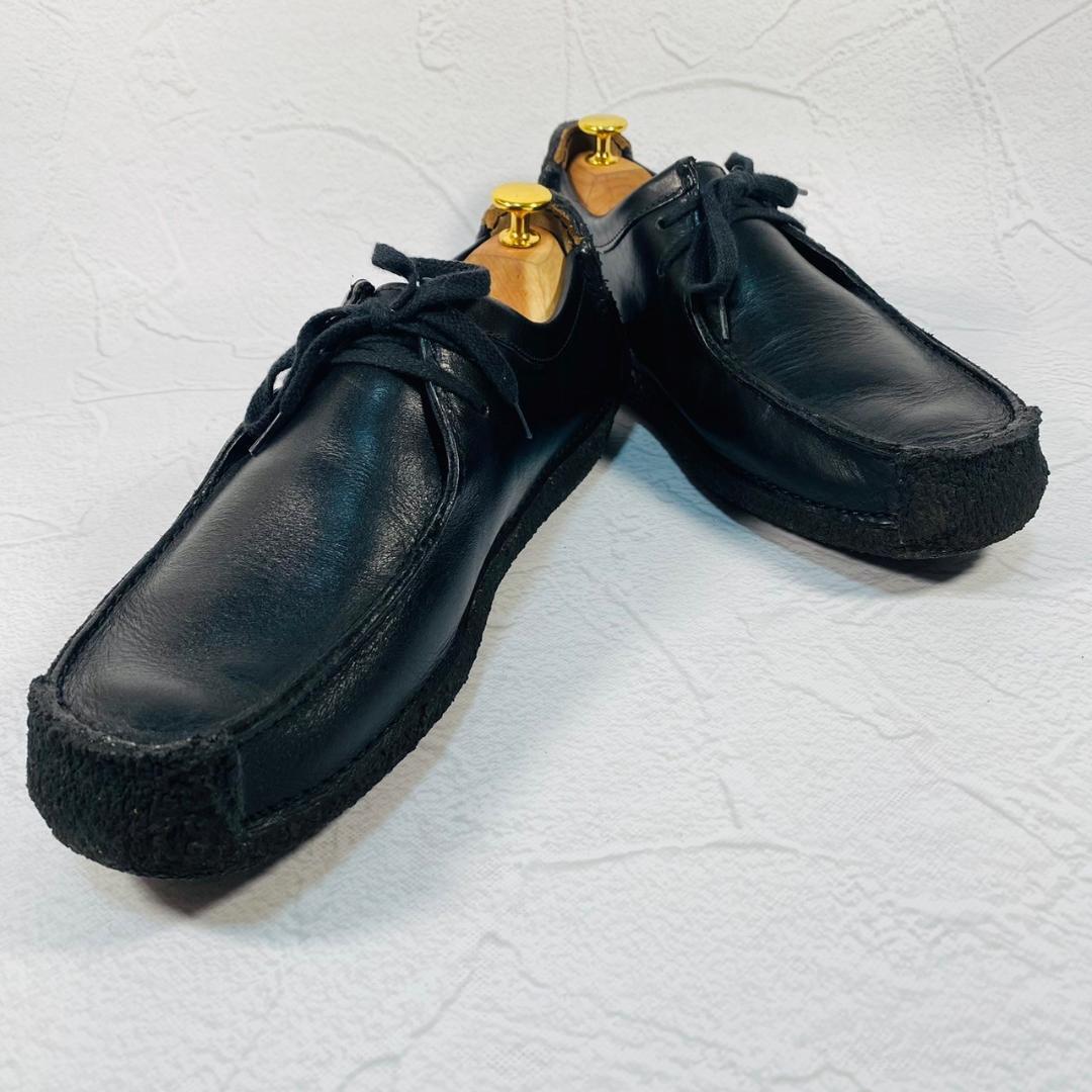 【良品】CLARKS ORIGINALS クラークスオリジナルズ ナタリー クレープソール 黒 ブラック ９ 27cm 革靴ライク モカシン 天然皮革の画像10