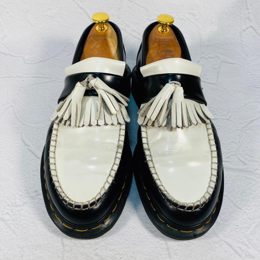 【希少】Dr.Martens ドクターマーチン エイドリアン バイカラー キルト タッセル 白 ホワイト 黒 ブラック 6 25cm アクセント アイコニック_画像2