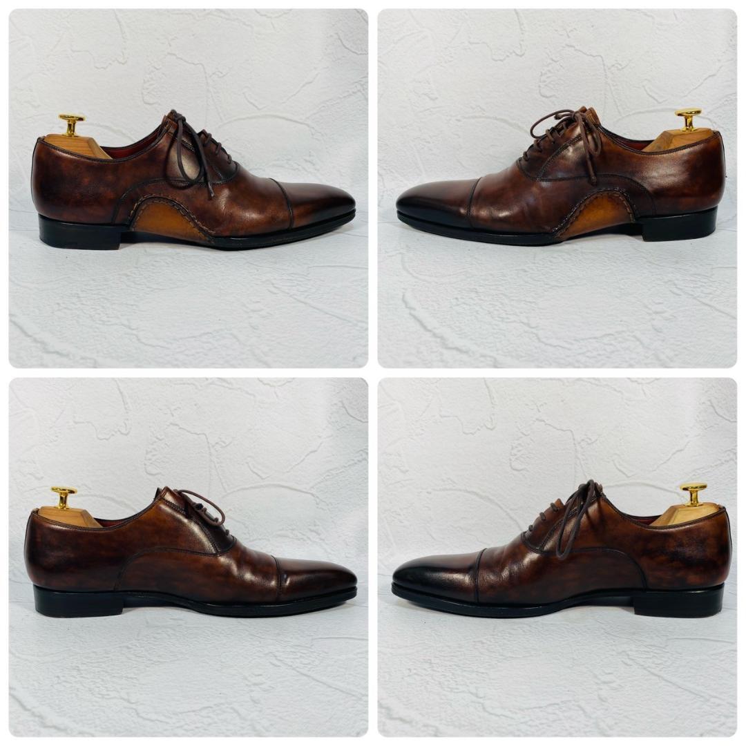 【良品・希少】MAGNANNI マグナーニ オパンケ ストレート 内羽根 ギリー 茶 ブラウン 40 25cm ドレス 高級 上位ライン スペイン 紳士靴_画像7