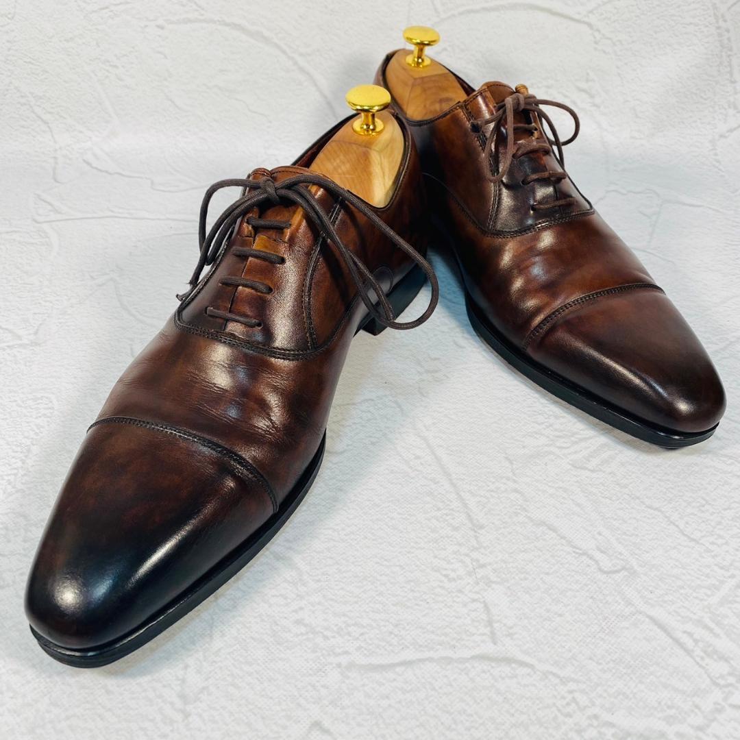 【良品・希少】MAGNANNI マグナーニ オパンケ ストレート 内羽根 ギリー 茶 ブラウン 40 25cm ドレス 高級 上位ライン スペイン 紳士靴_画像10