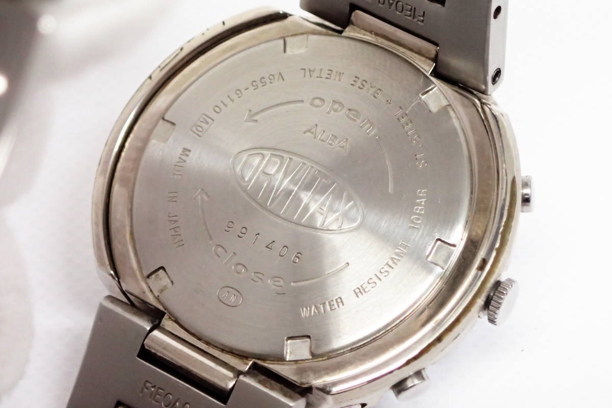 1円【SEIKO ALBA ORVITAX】稼働品 セイコー アルバー オービタックス クロノグラフ V655-6110 クオーツメンズ腕時計 ◆質屋の画像7