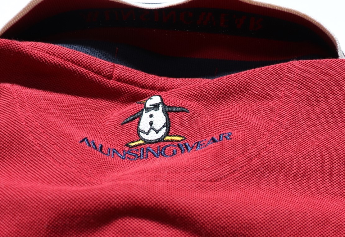  Munsingwear ^ Golf ^ polo-shirt ^ red ^ size SA(M rank )