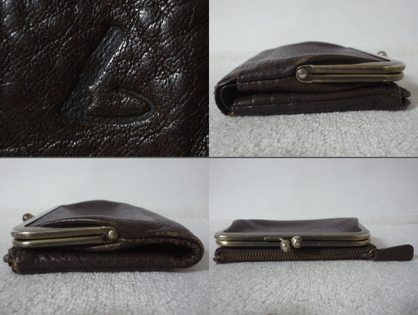 土屋鞄製作所　レザー　ダークブラウン　がま口　二つ折り　財布　ウォレット　レディース_画像3