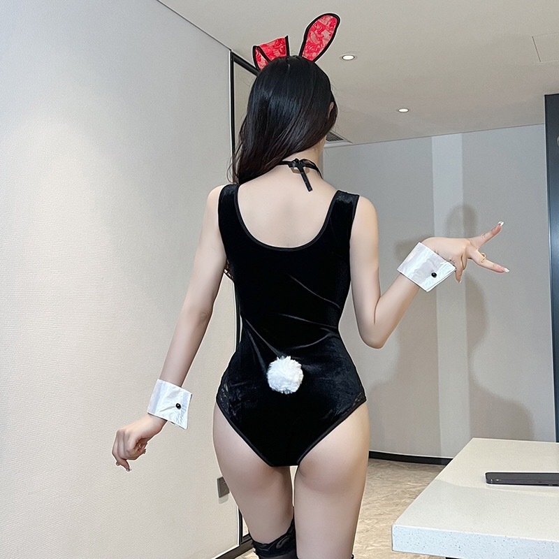 Pe672 sexy Ran Jerry open black chi possible bunny girl baby doll [ Leotard * Katyusha 4 point set ] costume play clothes 