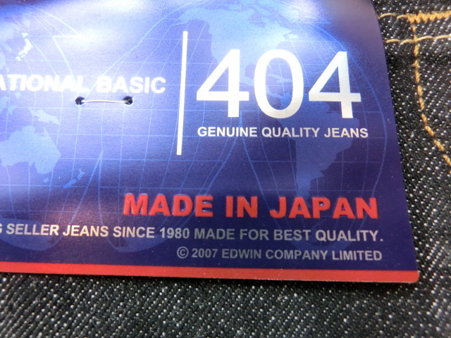 新品★EDWIN/エドウィン◆日本製 404 W37インチ 黒系◆404-401 ルーズストレートデニム ジーンズ ジーパン アメカジ 大きいサイズ_画像3