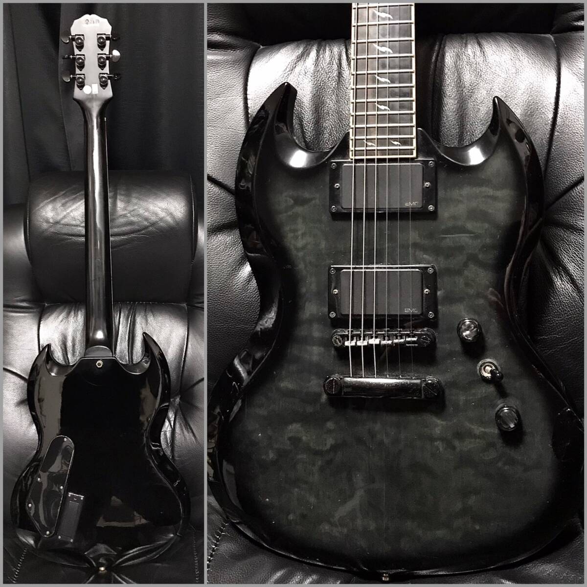 即落送料無料★ Epiphone エピフォン SG Prophecy プロフェシー EMG ギター 24フレット エボニー指盤 フレイムメイプル 木目 消費税0円