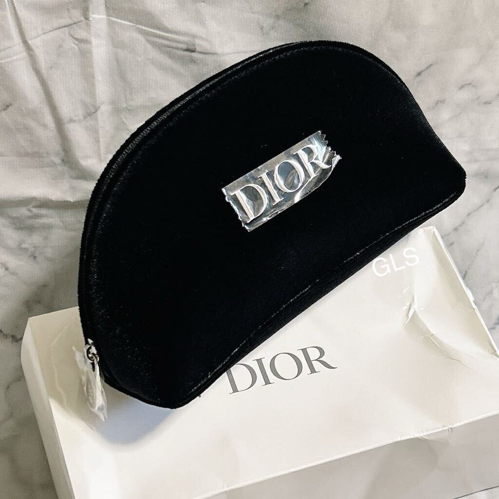 レア 未使用本物 Christian Dior ポーチ ベロア ノベルティ ブラック 黒 2022 限定 メイクポーチ 化粧ポーチ 小物入れ_画像1