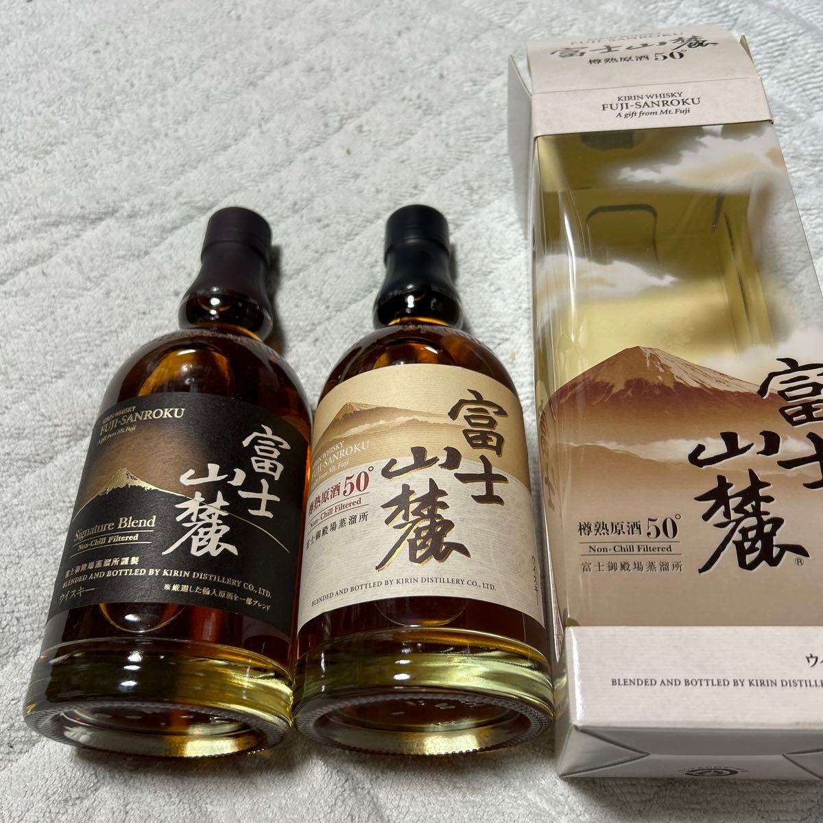 キリンウイスキー、富士山麓　Signature Blend、樽熟原酒箱付き希少、未開梱、2本セット