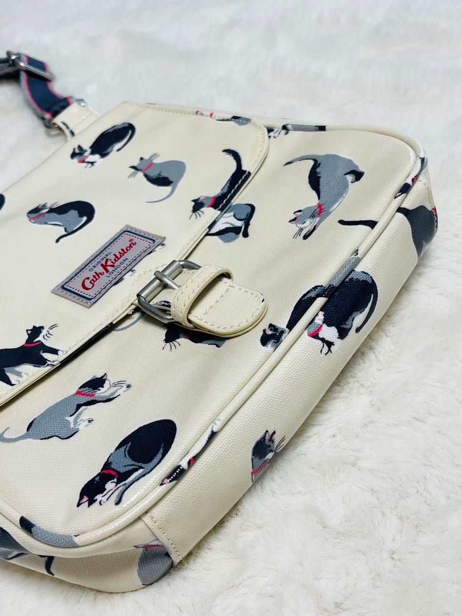 キャスキッドソン  Cath Kidston ショルダーバッグ　猫柄　美品