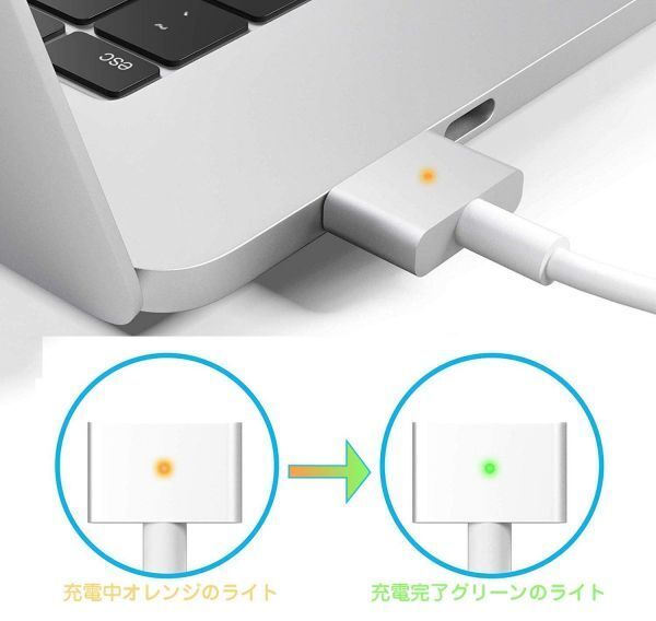 Apple Macbook air パソコン用充電器 45W 60W 80W MagSafe magsafe2 互換電源アダプタ（T字/L字コネクタ) 送料無料 90日保証付き 570-0023_画像6