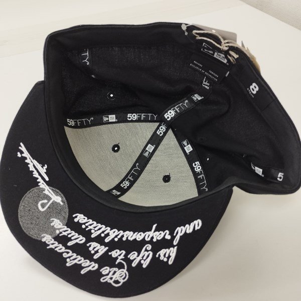 F322b [ unused goods ] NEW ERA×ONSPOTZ New Era × ounce potsu special order SAMURAI cap 8 63.5cm black hat | fashion accessories N