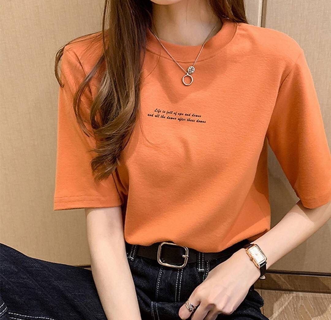 レディース tシャツ 半袖 おしゃれ かわいい ロゴtシャツ シンプル ゆったり 人気 安い トレンド_画像1