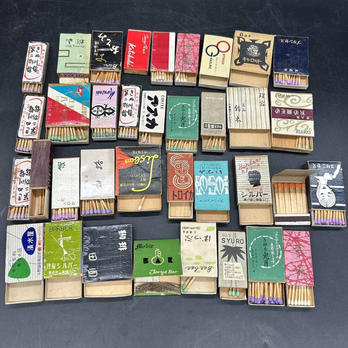  Match matchbox Showa Retro coffee shop snack eat and drink shop that time thing collection antique Vintage 80 pieces set Q8