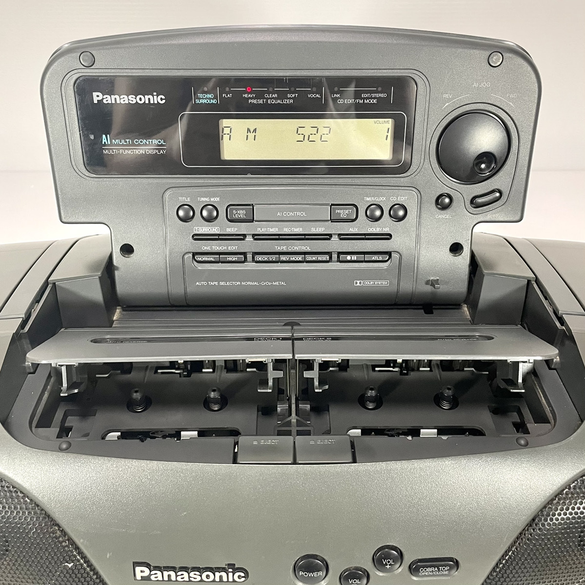 【稀少銘機/動作美品】Panasonic パナソニック RX-DT707 バブルラジカセ コブラトップ CD TAPE AM FM RX-DT909 の兄弟機の画像4