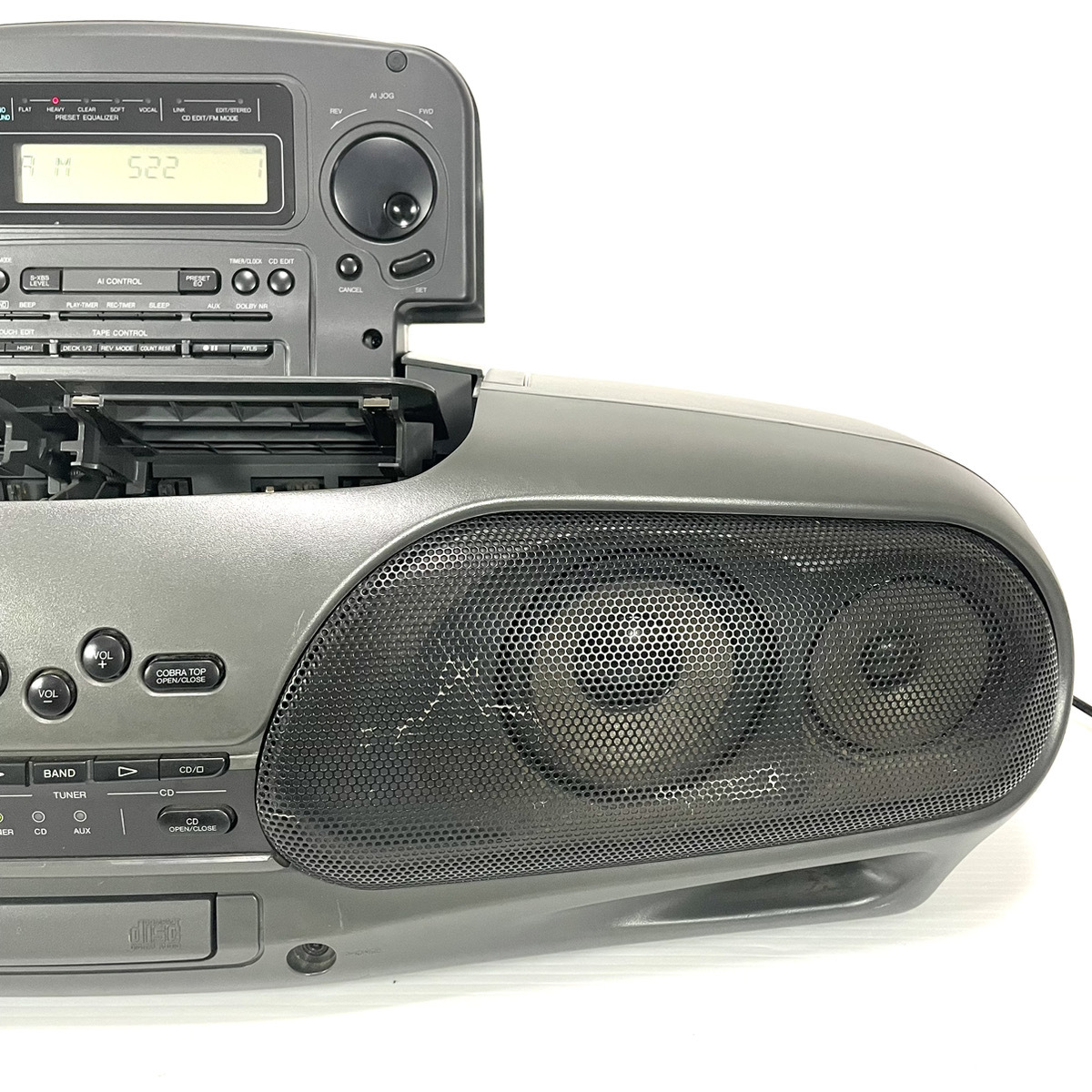 【稀少銘機/動作美品】Panasonic パナソニック RX-DT707 バブルラジカセ コブラトップ CD TAPE AM FM RX-DT909 の兄弟機_画像3