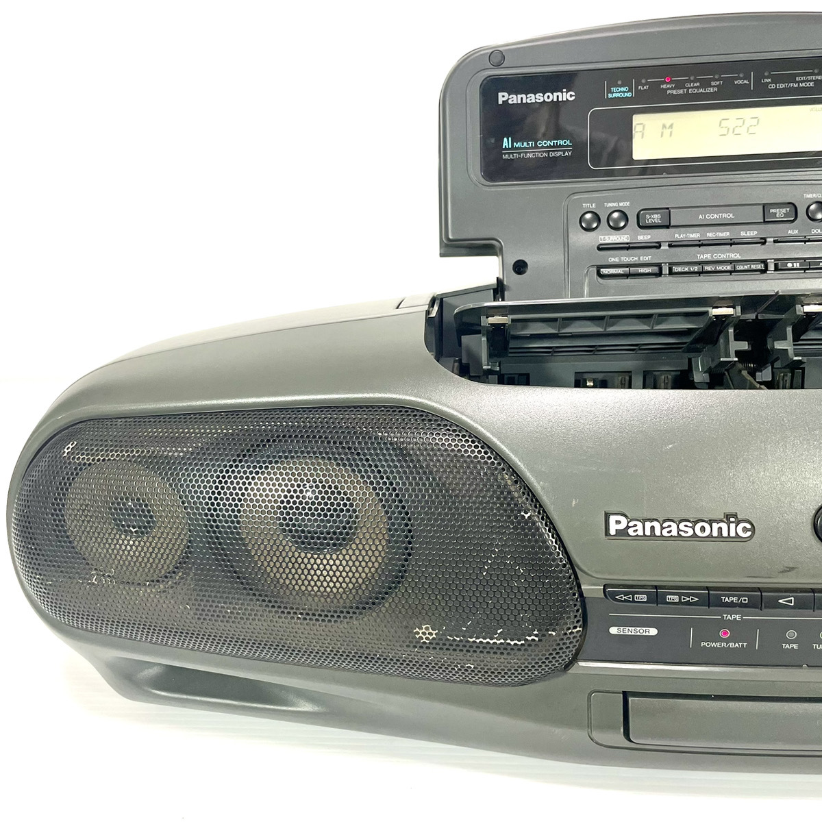 【稀少銘機/動作美品】Panasonic パナソニック RX-DT707 バブルラジカセ コブラトップ CD TAPE AM FM RX-DT909 の兄弟機の画像2