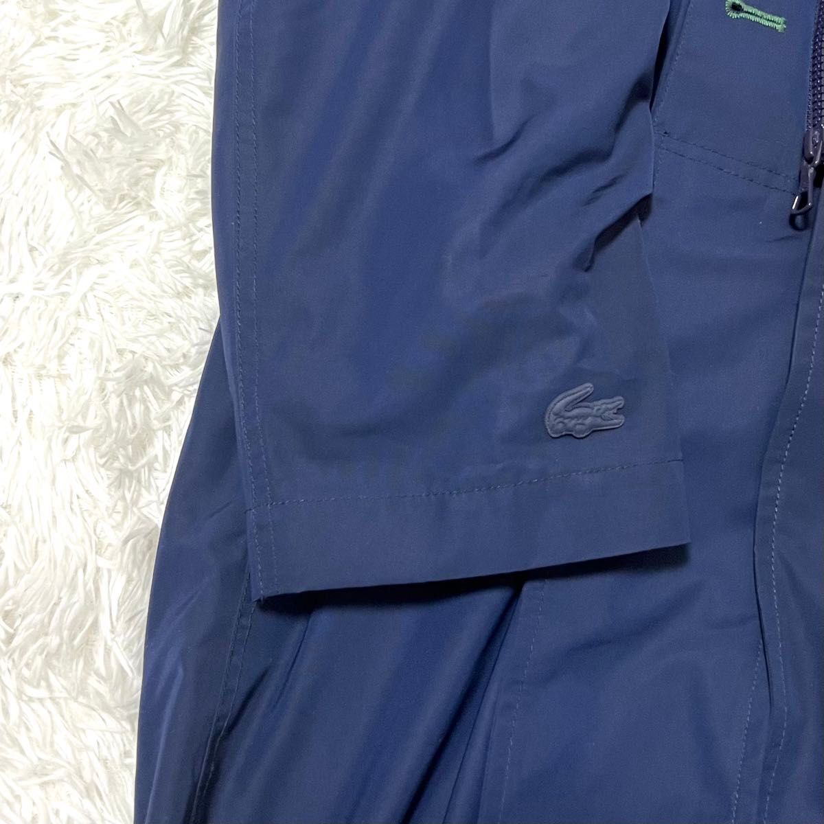 【美品】【梅雨シーズン】LACOSTE ラコステ リバーシブル 撥水 ジャケット 4イン1 サイズ38(L) ネイビー系