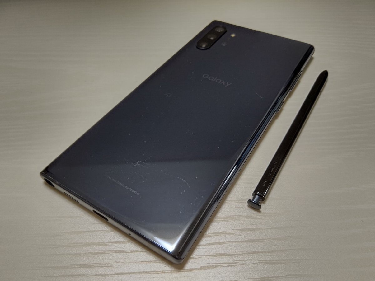 　★【40764WM】 完動品 au SCV45 SAMSUNG Galaxy Note10+ オーラブラック SIMロック解除済 1円 ! 1スタ !_画像2