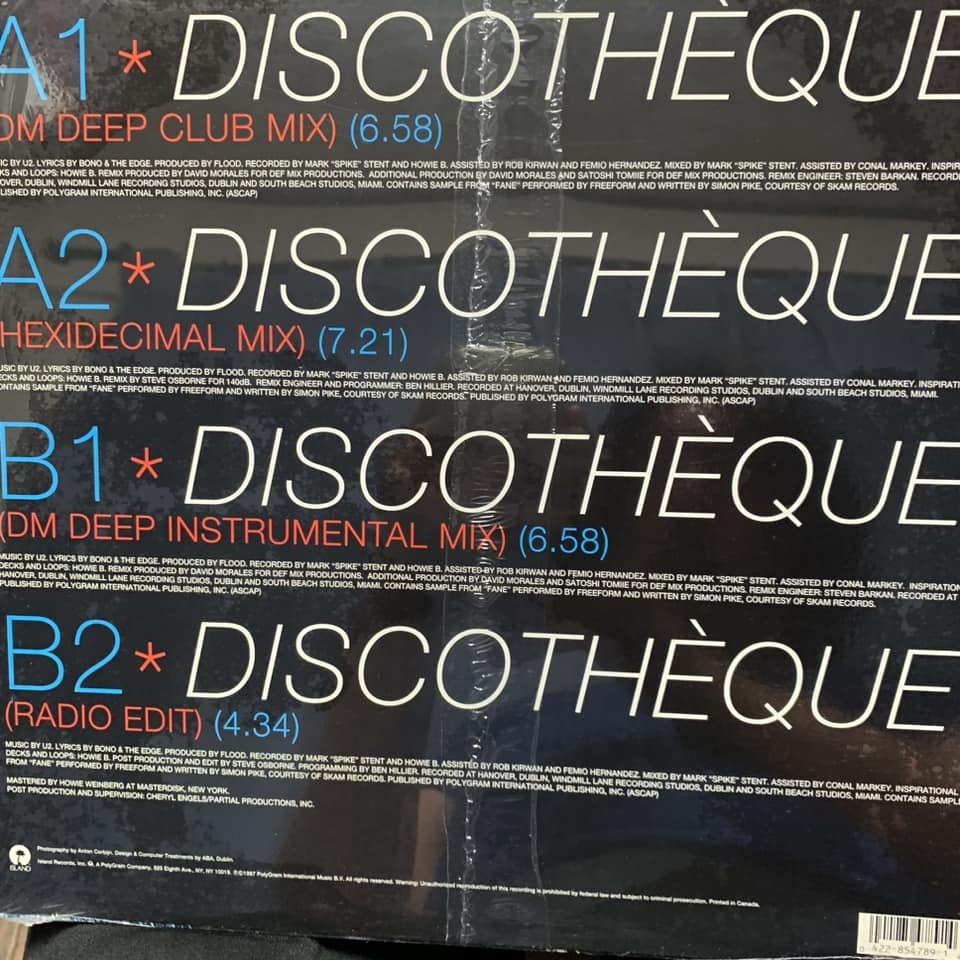 ◆ U2 - Discothque ◆12inch US盤 CLUBヒット!!_画像4