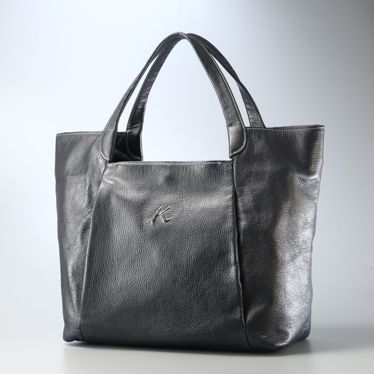 MG1673^2 позиций комплект Kitamura/ Kitamura кожа / натуральная кожа сумка на плечо × большая сумка плечо ../ наклонный ../ ручная сумка сумка оттенок черного × темно-синий серия 