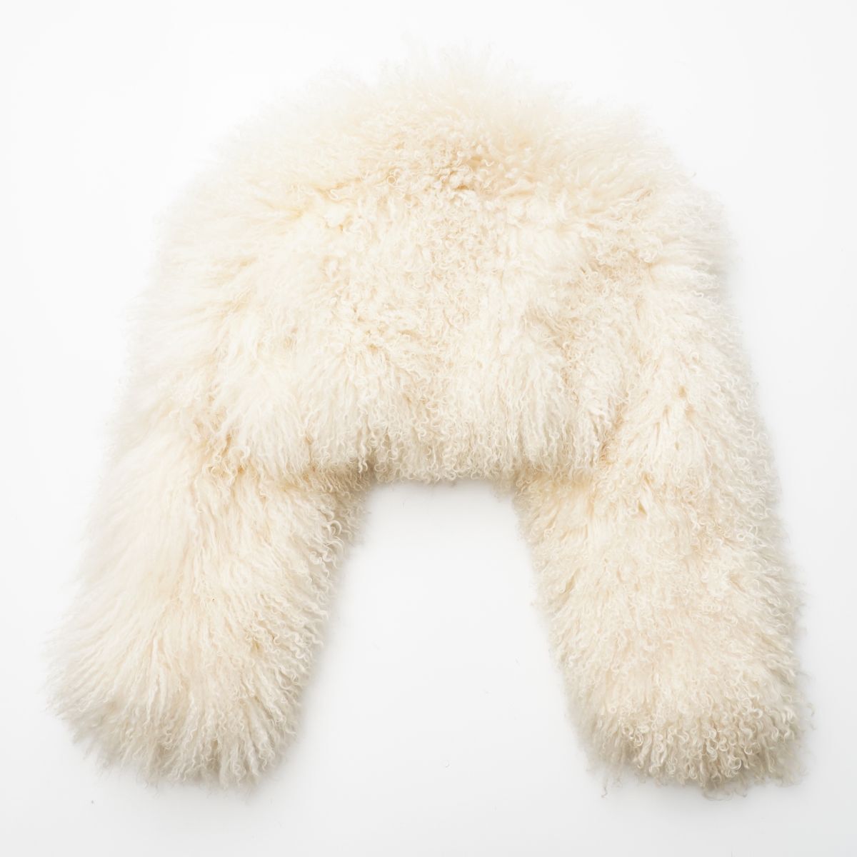 GP6954^5th Street Tibet ram fur fur coat / fur bolero short button less book@ fur / real fur ivory series 