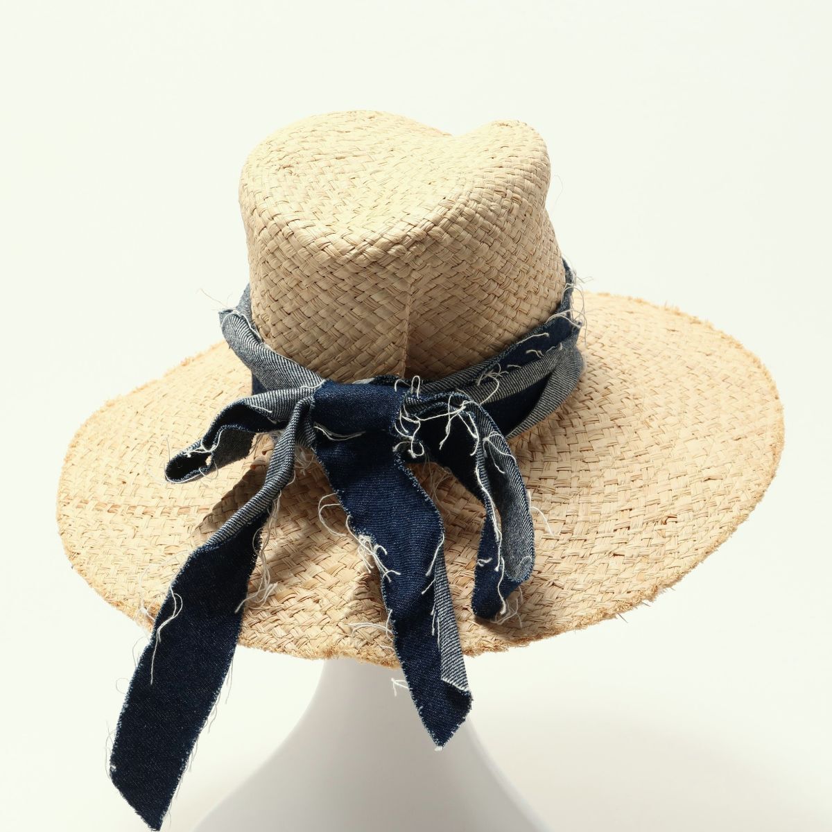 GP8570vLOLA HATS/ роллер шляпа Denim лента широкополая шляпа натуральный материалы женский шляпа весна лето шляпа голова .: примерно 56.5cm натуральный 