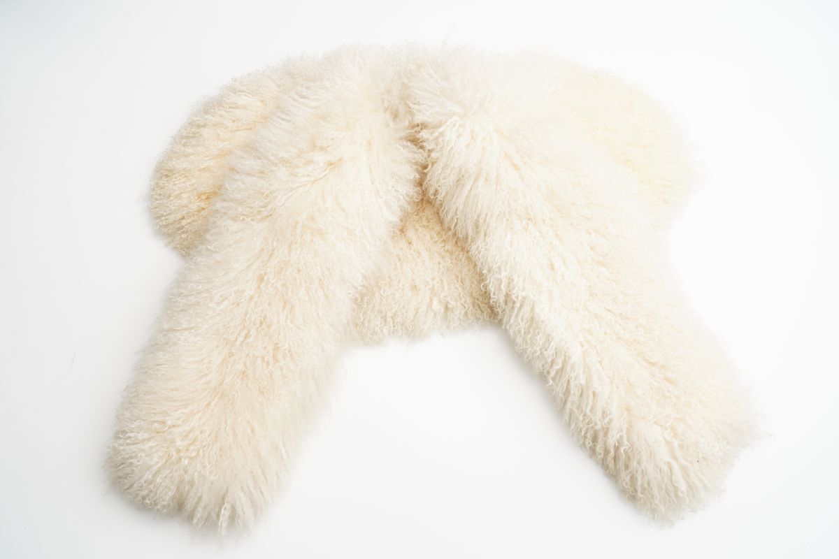 GP6954^5th Street Tibet ram fur fur coat / fur bolero short button less book@ fur / real fur ivory series 