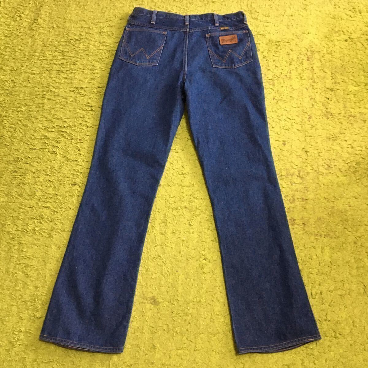 【made in USA】80's Americanclothing/Wrangler82611PW/W34L X-LONG/bootscut/stretchjeans/IDEALbrasszipper/刻印L3S/濃紺/極上品/_画像2