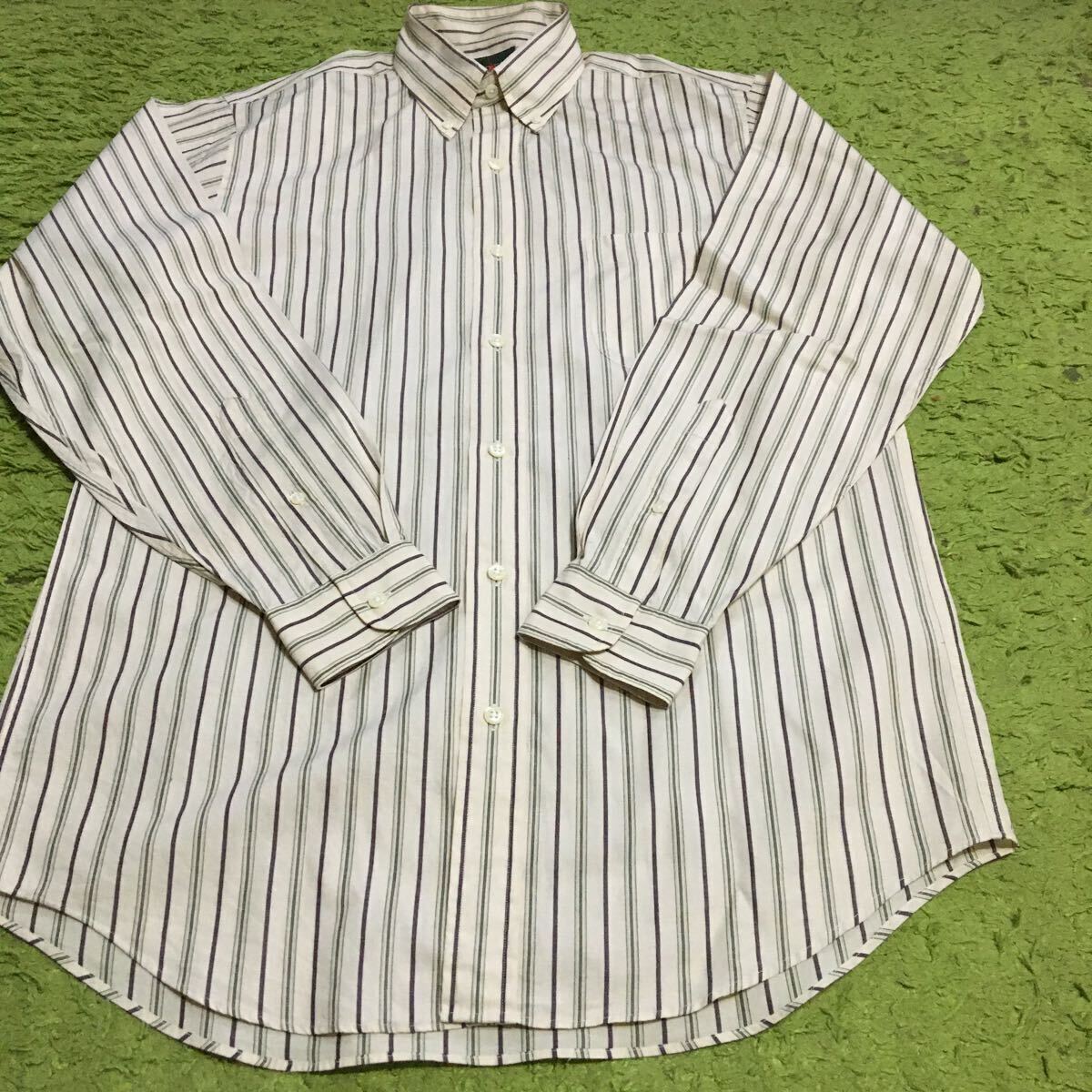 【made in British Hong Kong】90's Americanclothing/J.CREW/gianttag/button-downstripeshirt/size S/状態good/_画像8