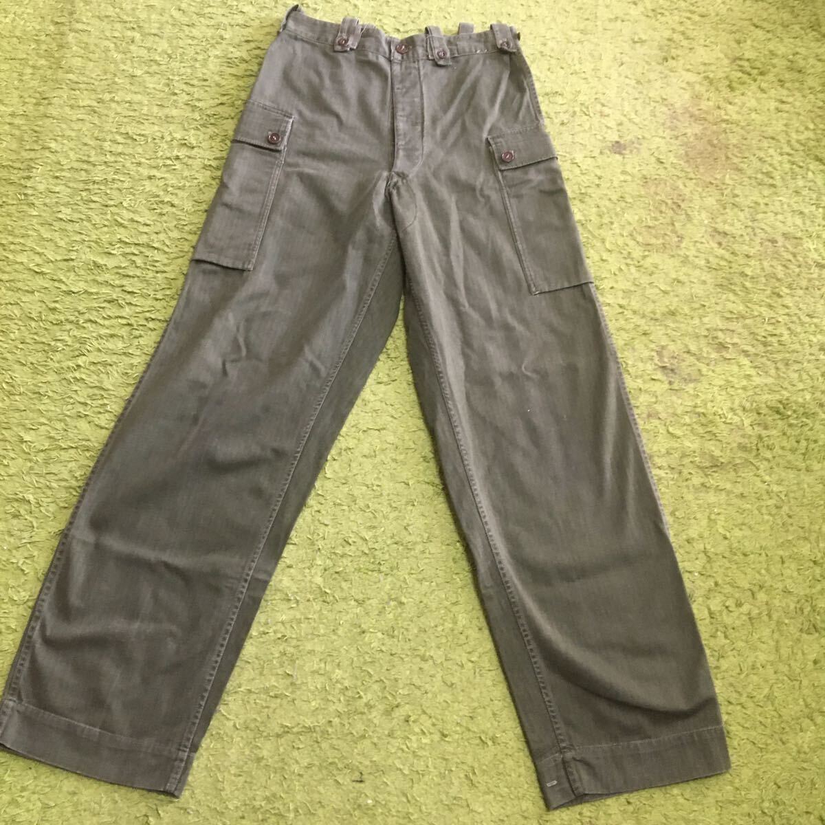 【made in Nederland】50's Euromilitary vintage/Koninklijke Landmacht/オランダ陸軍/HBTcombatcargopants/blacktag/size82×90/M51.M65/_画像1