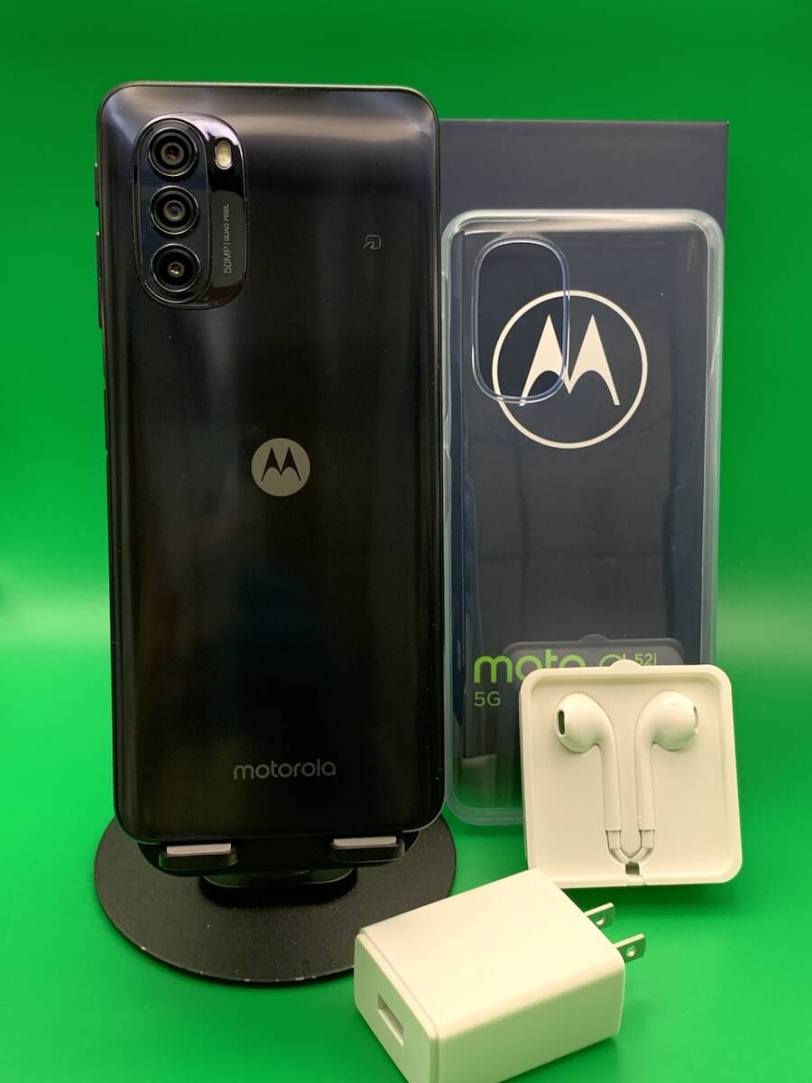 * as good as new Motorola moto g52j 5G 128GB SIM free most high capacity excellent cheap SIM possible XX2219-1 ink black used new old goods BP3010 A-4